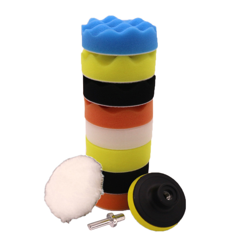 Zhinuo 11 gab./komplekts auto pulēšanas paliktņi — aizmugurējais velūrs, sūklimateriāls, pulēšanas diski, cietība 30