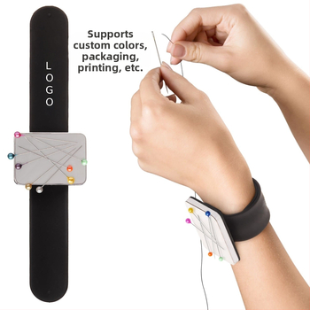 Магнитна подложка за шиене с китка и държател за игли – за инструменти за грим и фризьорство