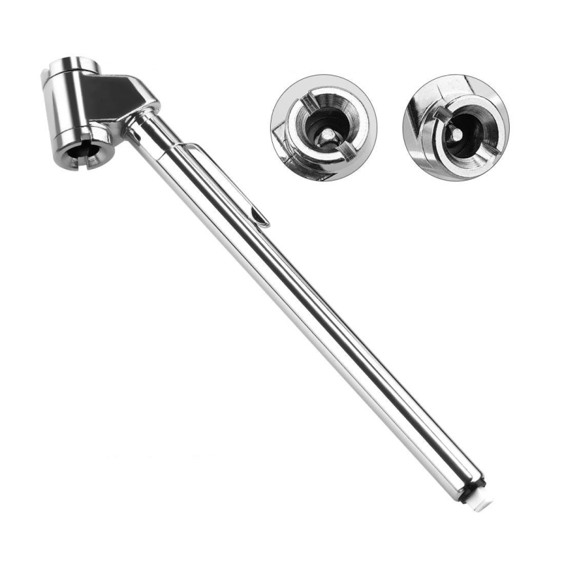 Kétfejű fém gumiabroncsnyomás-mérő, SMT 1203, 10-120 PSI tartomány, 2 PSI pontosság, egységek: PSI/KPA/BAR, anyagok: cinkötvözet, rozsdamentes acél, ABS, személygépkocsikhoz