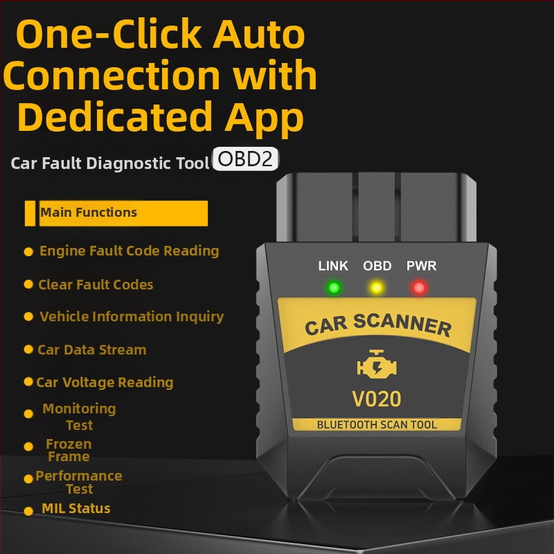 OBD2 инструмент за диагностика на двигателя, модел V020, 9–16 V, -20 до 65°C, универсална съвместимост