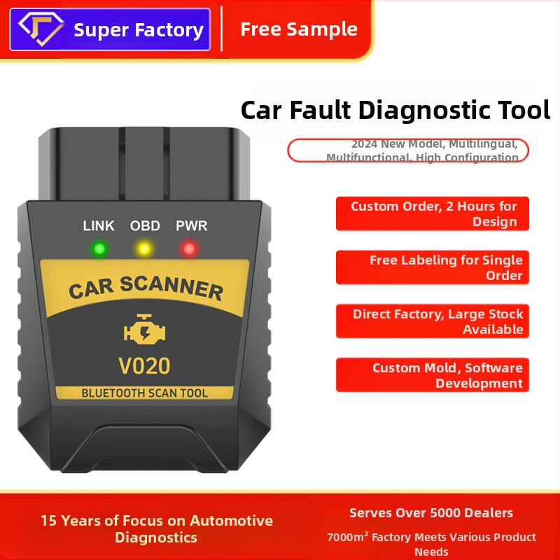 OBD2 dzinēja diagnostikas instruments, modelis V020, 9–16 V, -20 līdz 65°C, universāla savietojamība