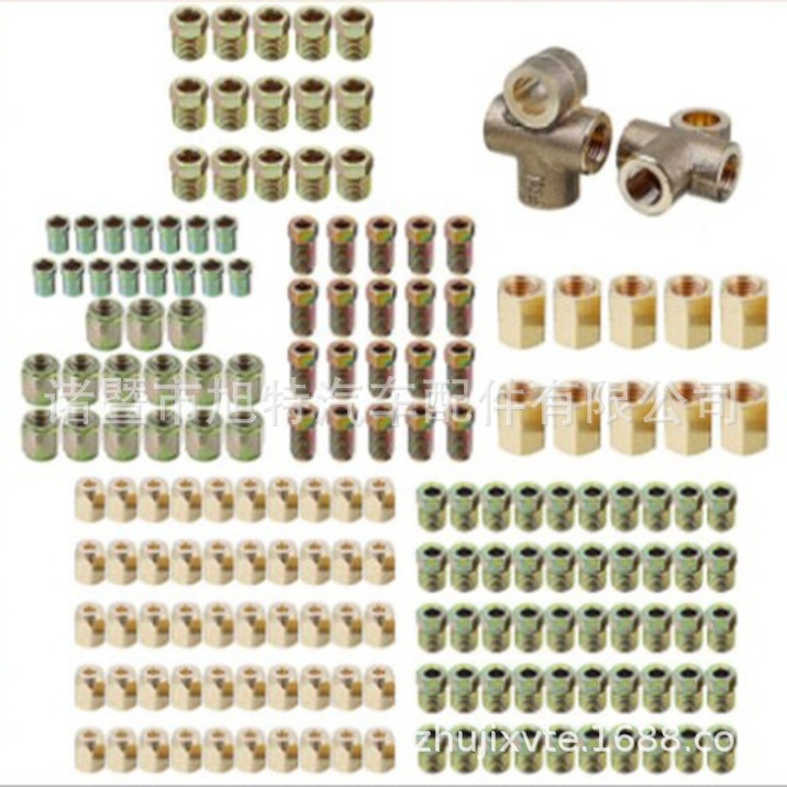 Комплект винтове за спирачна тръба и медно покрити гайки за спирачни линии, съвместим с британски, американски и метрични стандарти, възможна персонализирана обработка