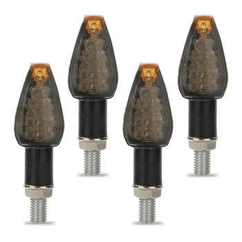 Φλας μοτοσικλέτας 14LED με F5 straw hat LED, 12V, 1.5W, ABS+ακρυλικό