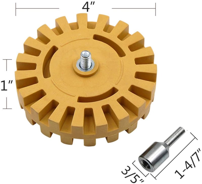 3 daļu komplekts līmes noņemšanai no aplikācijām, svītrainais gumijas ritenis un plastmasas skuveklis līmes noņemšanai