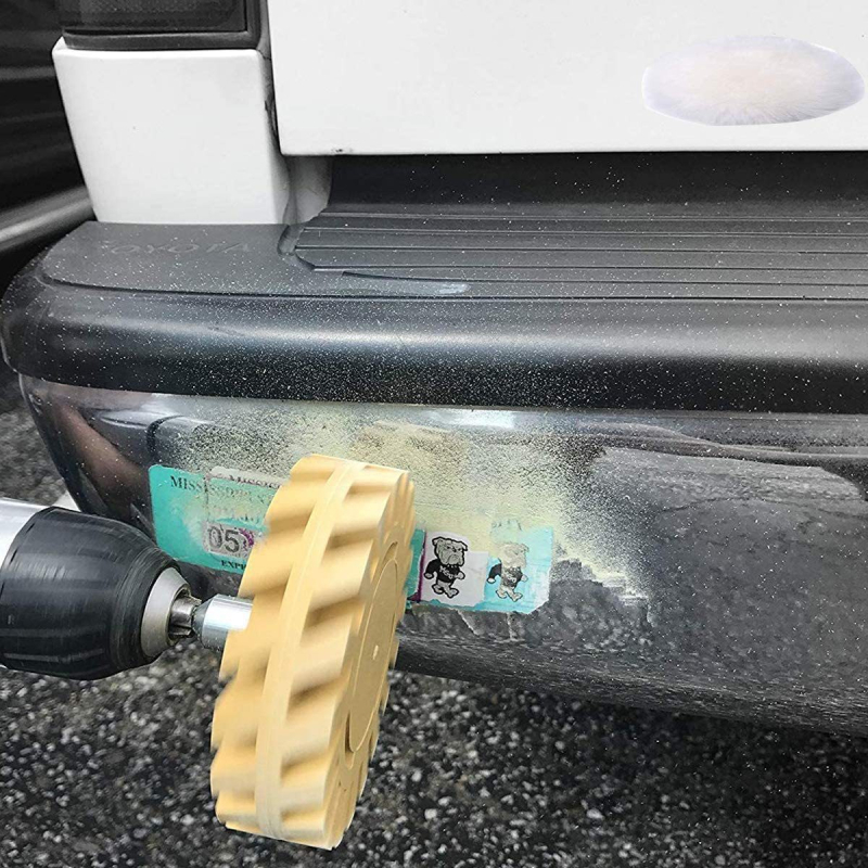 3 daļu komplekts līmes noņemšanai no aplikācijām, svītrainais gumijas ritenis un plastmasas skuveklis līmes noņemšanai