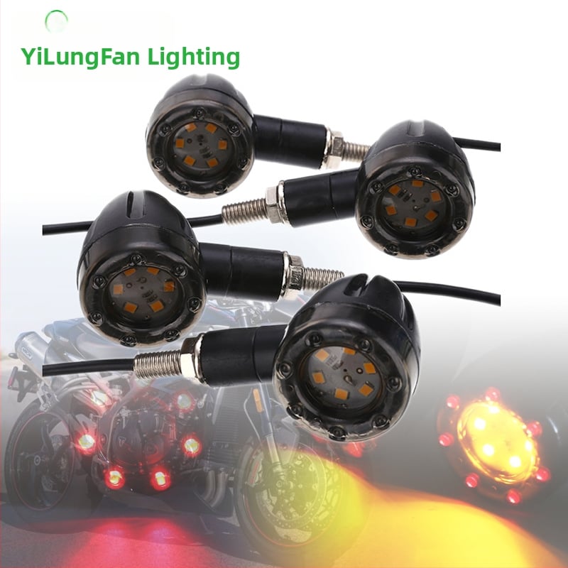 Motocikla LED divkrāsas pagrieziena signāls un bremžu gaisma, 12V, 3W, 6000K, modelis YLF-TC7+6, zīmols YILONGFAN