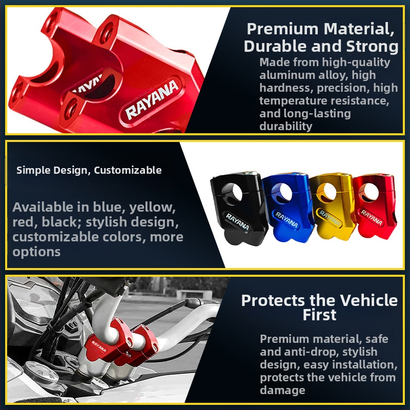 Повдигач за кормило за мотоциклет, 22 мм диаметър, алуминиева сплав, CNC обработка, модел ZGQ-009, Carl