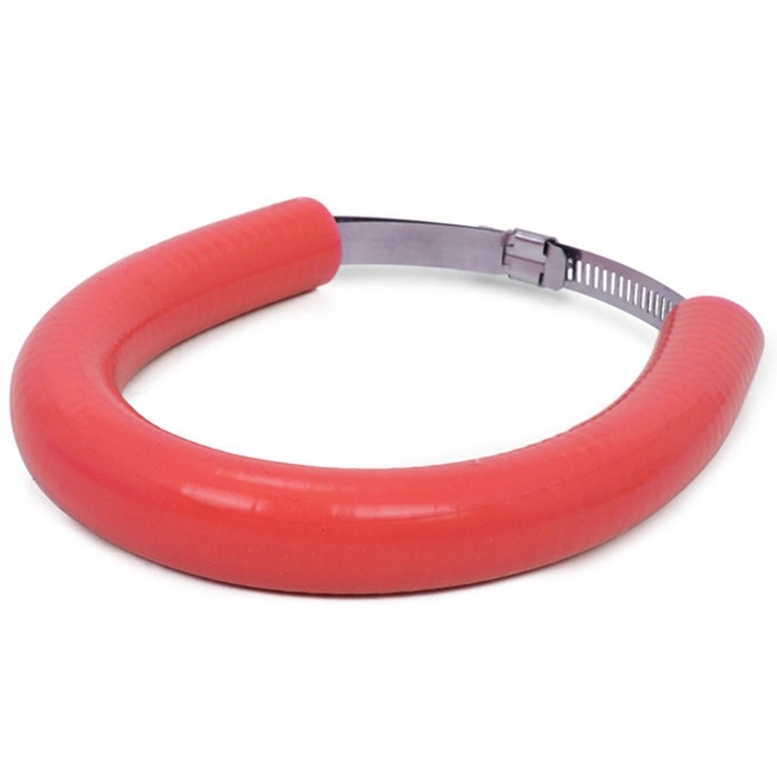 Off-road motorkerékpár kipufogócsövéhez készült védő gumigyűrű, esés- és égésvédelmi funkcióval