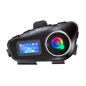 Q58MAX Bluetooth ķivere interkoma ausu komplekts ar FM radio un TF karti, 20 m darbības diapazons, Bluetooth 5.3, stereo dubultās ausis, 22 h darbības laiks