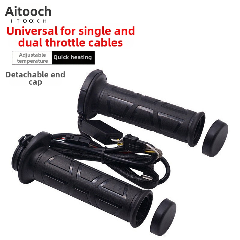 WUPP cs-095D1 Elektricky vyhrievané riadidlá motocyklu, nastaviteľná teplota, silikónové protišmykové ochranné kryty