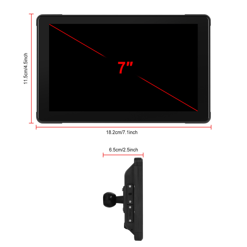 Motocikla LCD displejs, IPS ekrāns, 1024x600 izšķirtspēja, modeļa T02, svars 0,8 kg