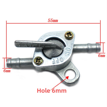 Универсален 6mm клапан за превключване на горивния резервоар за офроуд мотоциклети — Алуминий, дължина 55mm, диаметър на дюзата 6mm