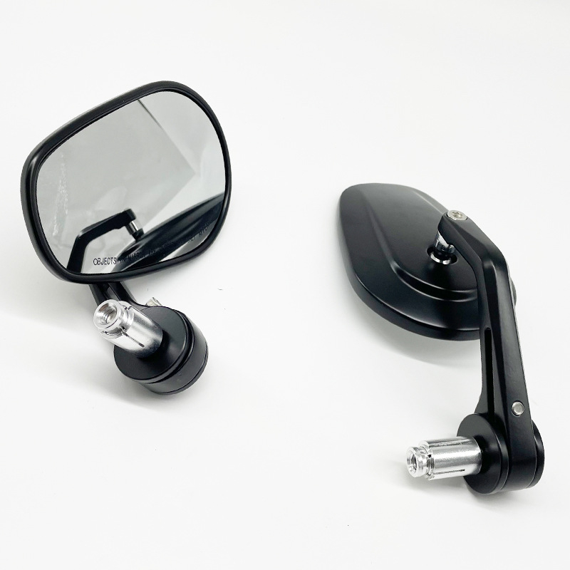 Motociklo galinio vaizdo veidrodėlis, plokščias stiklo veidrodėlis, aliuminio lydinio korpusas, suderinamas su įprastais vairo rankenėlėmis