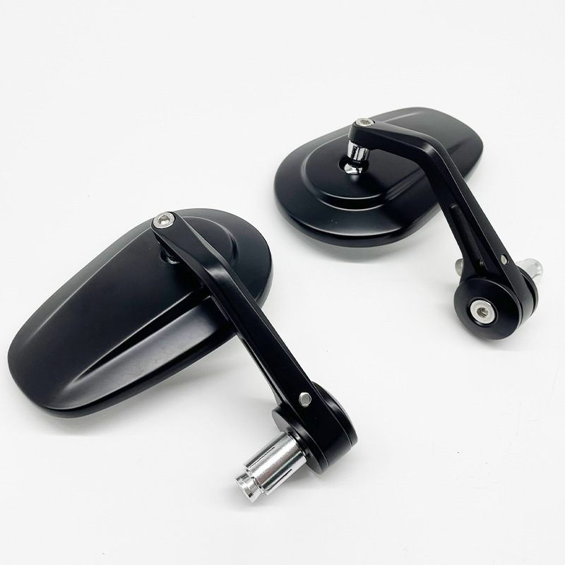 Motociklo galinio vaizdo veidrodėlis, plokščias stiklo veidrodėlis, aliuminio lydinio korpusas, suderinamas su įprastais vairo rankenėlėmis