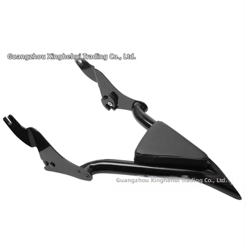 Harley motorkerékpárokhoz készült hátsó támasz, osztott gyorskioldó utas háttámla, hegyes ívű dizájnnal (Model 014588)