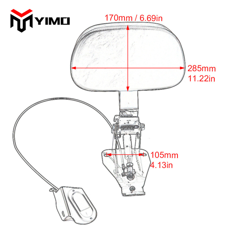 Харли облегалка за водача, хидравлично регулируема, универсален модел, YIMO