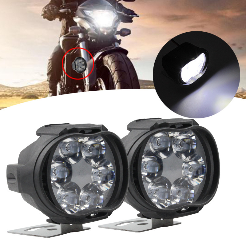 LED reflektor na motocykel, 8W, 12V, ABS plast, univerzálna kompatibilita