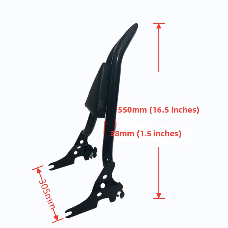 JJH Задна облегалка за водач и пасажер с бърз монтаж за Harley XL883/1200 X48 – Железен корпус, товар до 200 кг, съвместима с Harley Sportsman Series