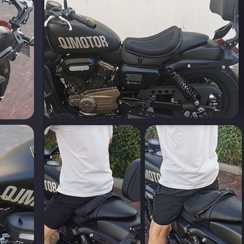 Гелова седалка за мотоциклет с клетъчна конструкция, ударопоглъщаща и дишаща подложка, модел MGS417A, универсална съвместимост