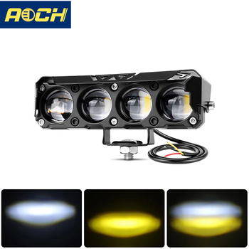 Motocikla dienas gaisma ar 4 LED, 40W, divkrāsu gaisma, 3000lm, 10-80V, L401 modelis, alumīnija sakausējums