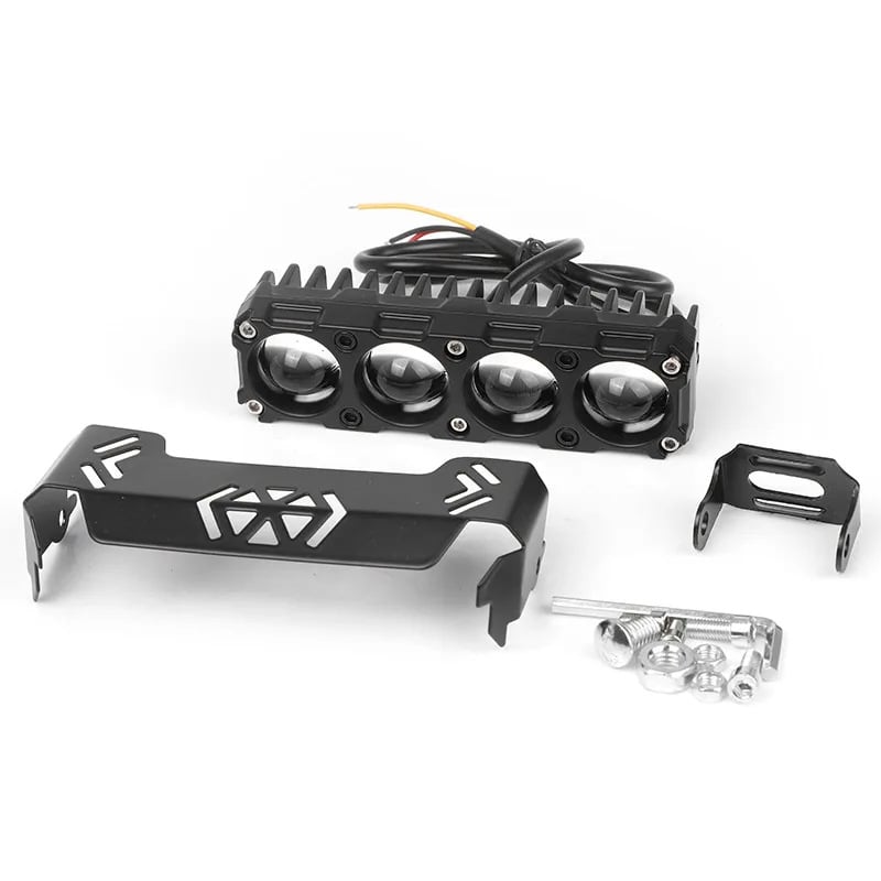 Motocikla dienas gaisma ar 4 LED, 40W, divkrāsu gaisma, 3000lm, 10-80V, L401 modelis, alumīnija sakausējums