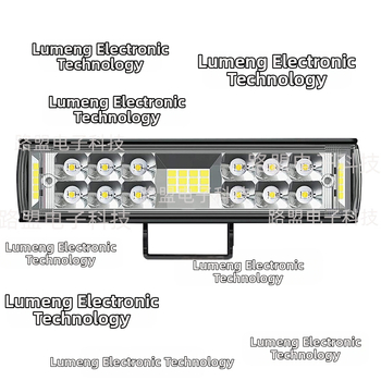 LED auto darba gaisma ar dubultrindu, trīspusīgu dizainu – 60W, 12-24V, 6000LM, 6000-6500K, alumīnija sakausējums