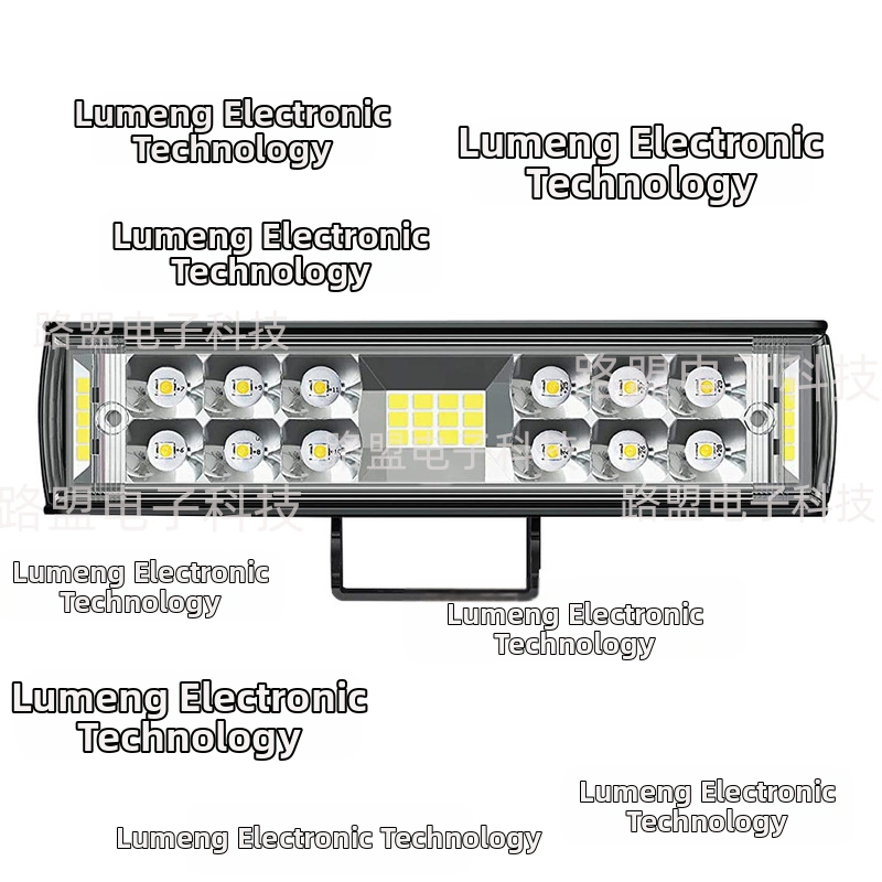 LED automobilių darbo šviesa su dviejų eilių, trijų pusių dizainu – 60W, 12-24V, 6000LM, 6000-6500K, aliuminio lydinys