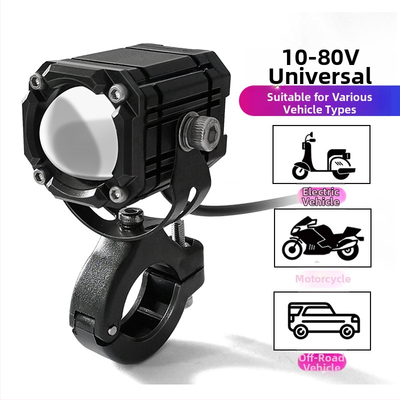 LED прожектор за мотоциклет с Demon Eye, 12V, 10W, 8000 lm, IP67, алуминиев корпус