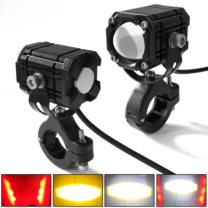 LED προβολέας μοτοσικλέτας με Demon Eye, 12V, 10W, 8000 lm, IP67, αλουμινένιο περίβλημα