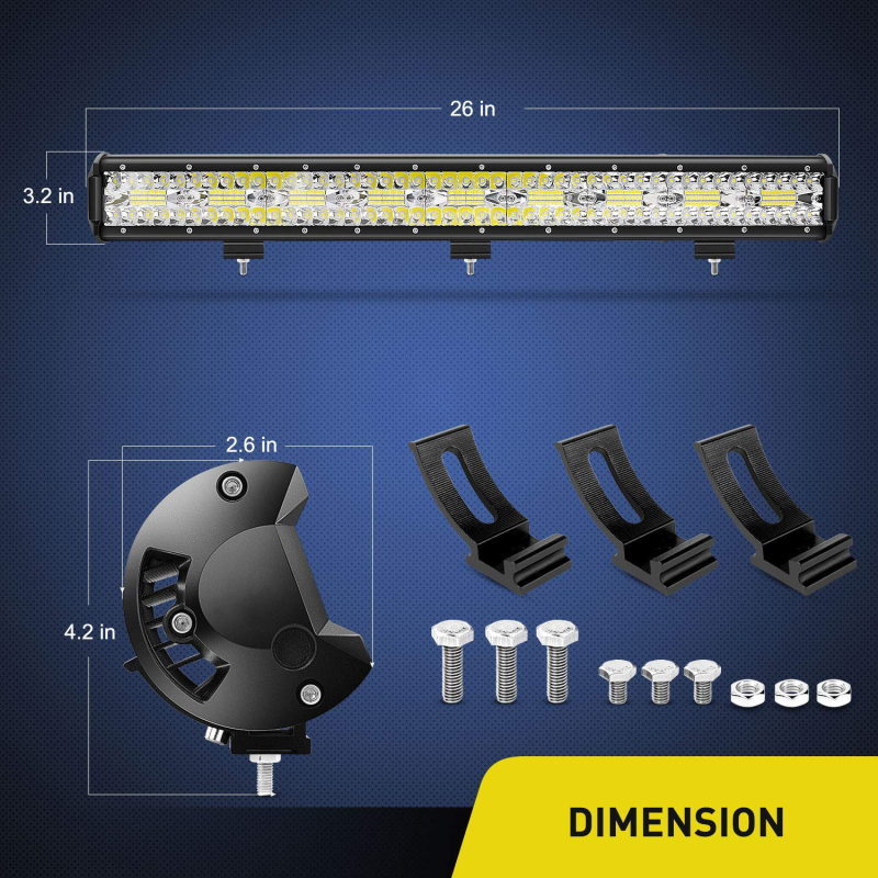 LED gaismas josla bezceļu transportlīdzekļiem, 540W, 8600 lm, 12–24V, 3030SMD, alumīnija liešana