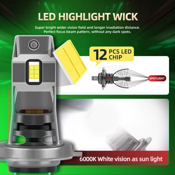 Far LED auto H7 M10 inline - 60W, 9-36V, 8000LM, CSP3570, IP68, 50000h