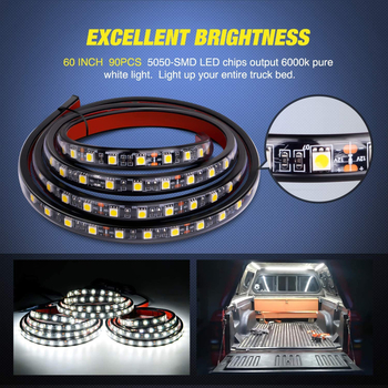 Pikapa nodalījuma apgaismojuma lente ar 5050 LED, PVC+LED, 12V, 10W, Modelis 019