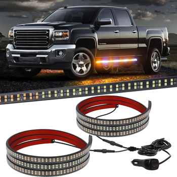 LED dubultās rindas gaismas josla kravas automobiļiem, silikona korpuss, 12V, 10W, 0.8A, modelis: dubultā rinda
