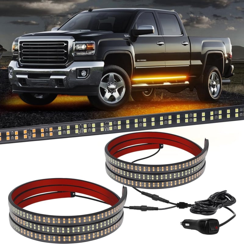 LED dubultās rindas gaismas josla kravas automobiļiem, silikona korpuss, 12V, 10W, 0.8A, modelis: dubultā rinda