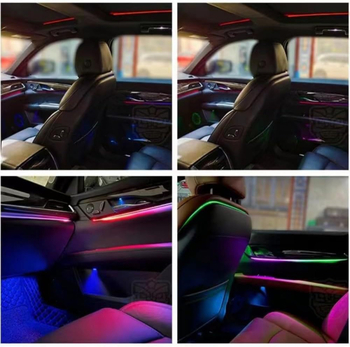 Auto iekšējā LED atmosfēras gaisma ar slēgtu akrila dizainu, 18 LED modelis, 12V 8W, universāla saderība