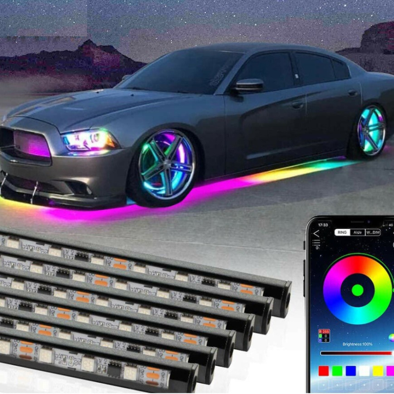 Symphony chassis light – LED lente automobiļa šasijai – silikons, APP vadība, mūzikas ritms, 12V, 20W