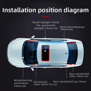 Автомобилна уплътнителна лента за слънчев покрив, EPDM, Т-образна, за предни и задни стъкла, прахо- и шумоизолация
