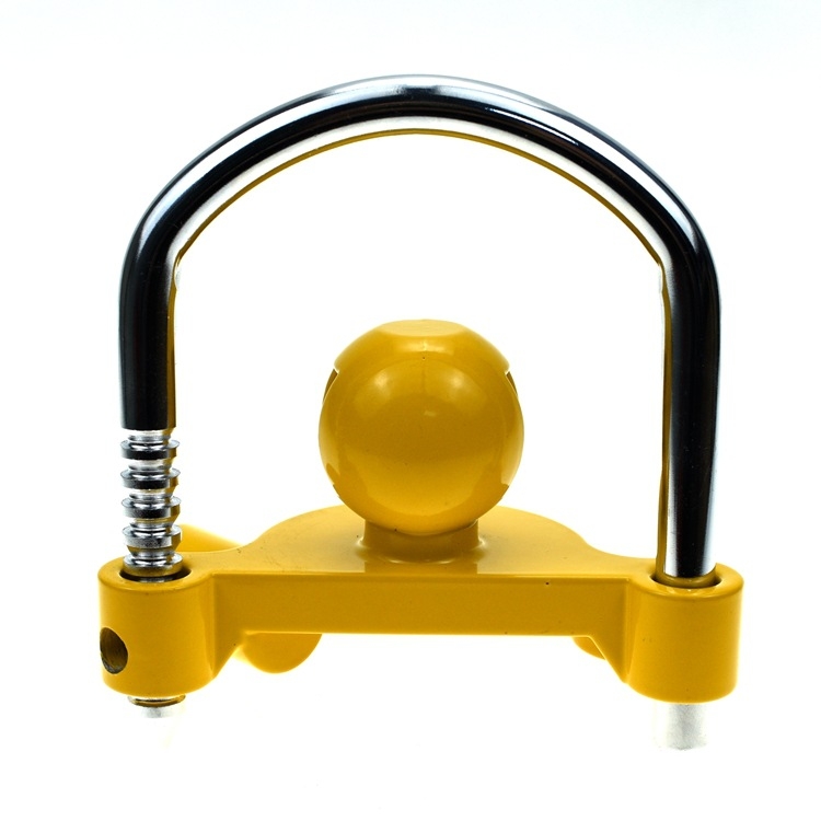 U formos anti‑vagystės užraktas priekaboms, modelis YH9095, medžiaga: aliuminio lydinys + geležis, užrakto cilindras: cinko lydinys, svoris 650 g