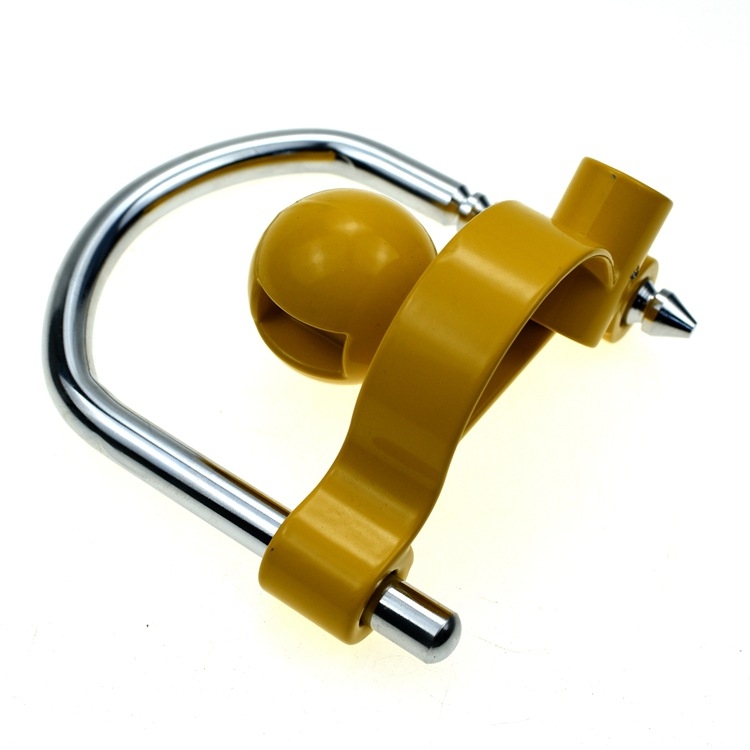 U formos anti‑vagystės užraktas priekaboms, modelis YH9095, medžiaga: aliuminio lydinys + geležis, užrakto cilindras: cinko lydinys, svoris 650 g