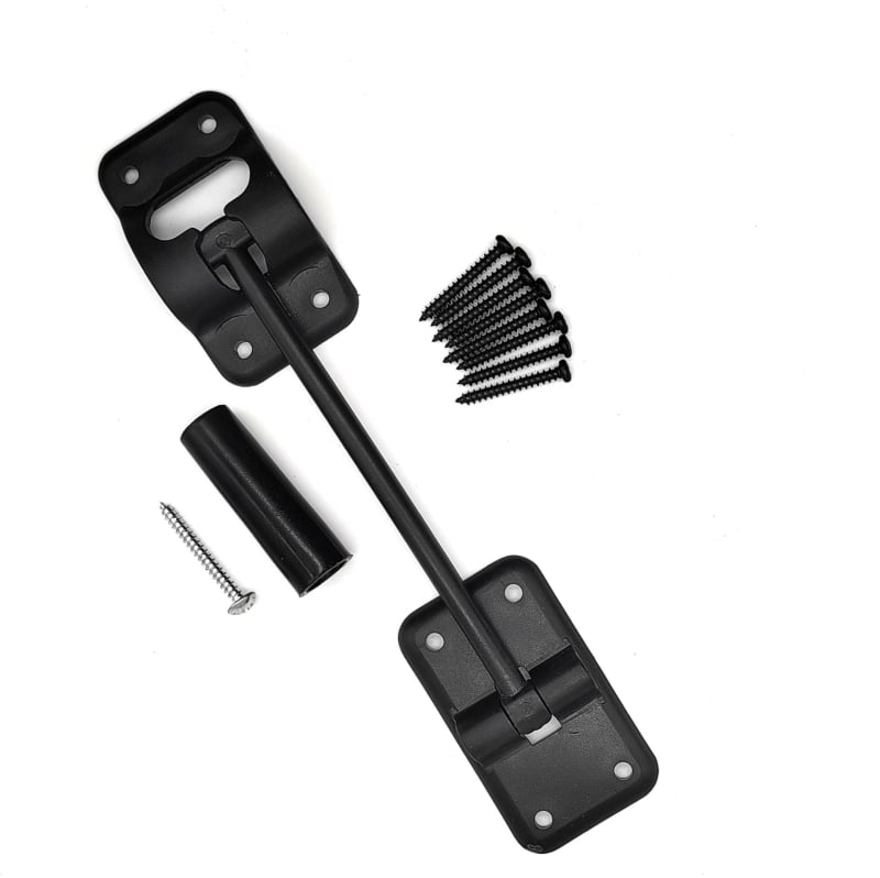 RV lakókocsi kiegészítő – 6 hüvelykes műanyag külső ajtóhorog ütésálló oszloppal; 9 csavar tartozék; anyag: műanyag; tömeg: 60 g; feldolgozás testreszabása: Igen