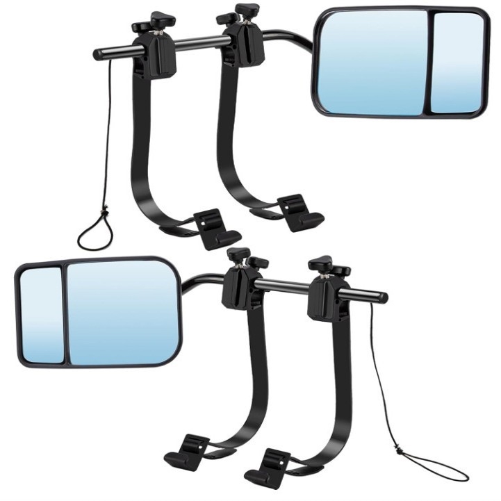 Atbulinės eigos veidrodžio laikiklis RV priekabai — reguliuojamas plokščias veidrodis, stiklas, modelis 326-1, PP dangtelis