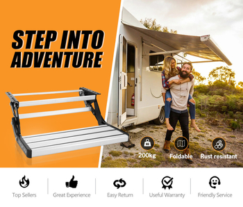 Стъпало за каравана CARAVAN-STEP — сгъваемо, товароносимост 200 кг, универсално съвместимо, еднослойно