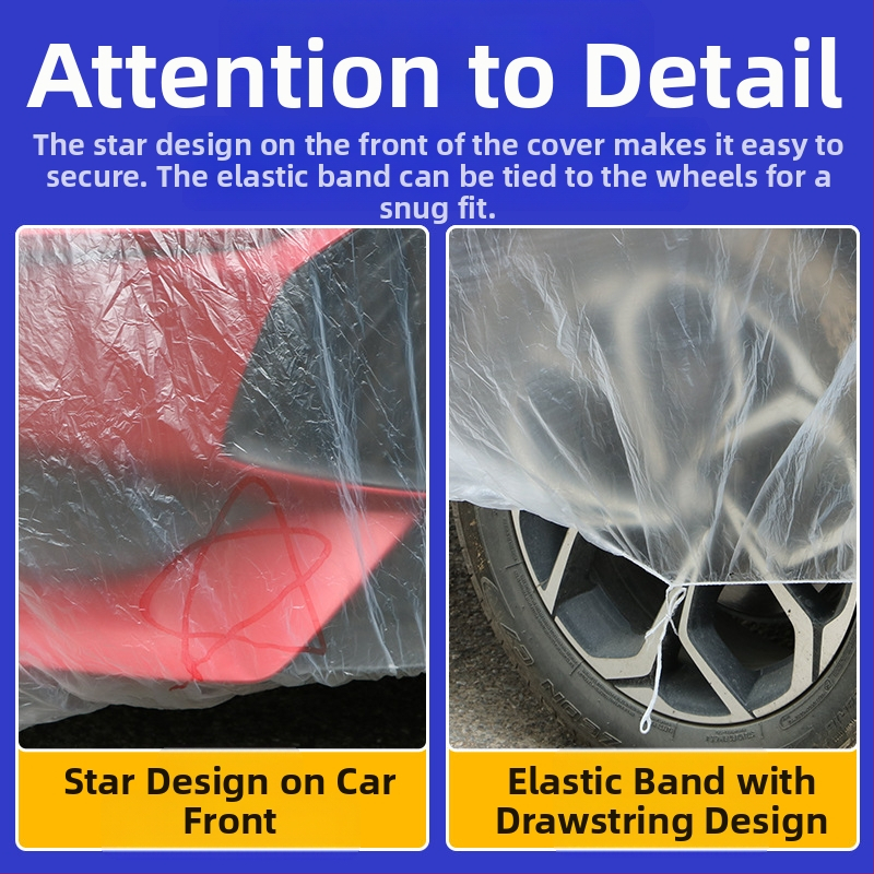 Ahmagni PE прозрачен еднократен автомобилен покрив, универсално за всички модели