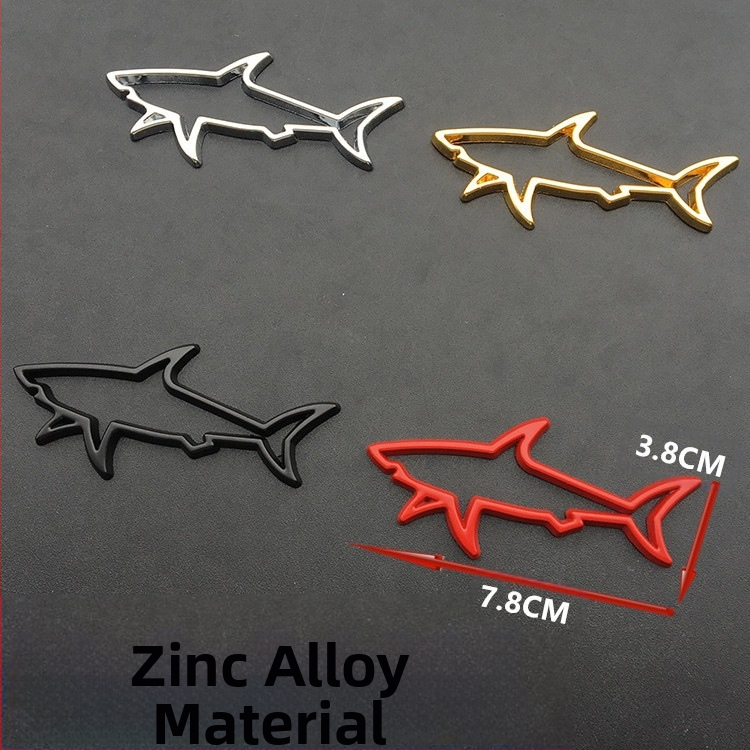 Metāla automašīnas korpusa uzlīme, haizivs stils, 3D dizains (Zīmols: Dazzling; Materiāls: Metāls; Stils: Haizivs; Tips: Automobiļa korpusa uzlīme; Uzstādīšana: Līmējama)