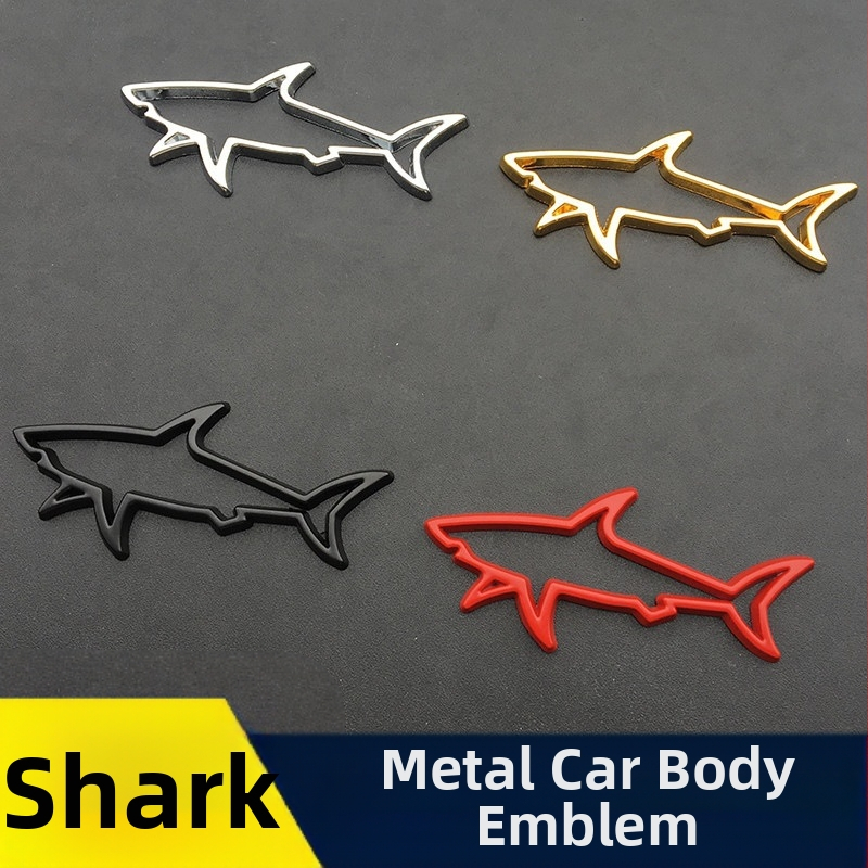 Метален стикер за каросерия на автомобил, стил акула, 3D дизайн (Марка: Dazzling; Материал: Метал; Стил: Акула; Тип: Стикер за каросерия; Монтаж: Самозалепващ)