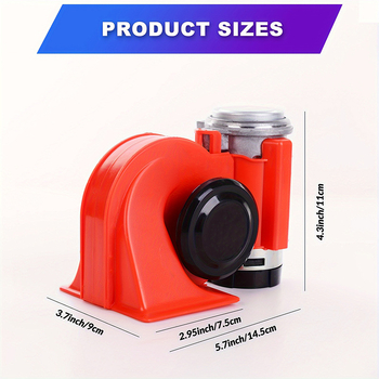 Автомобилен въздушен клаксон, 12/24V системи, 20W, 115 dB, 35 mm говорна намотка, -20 до 60°C работна температура