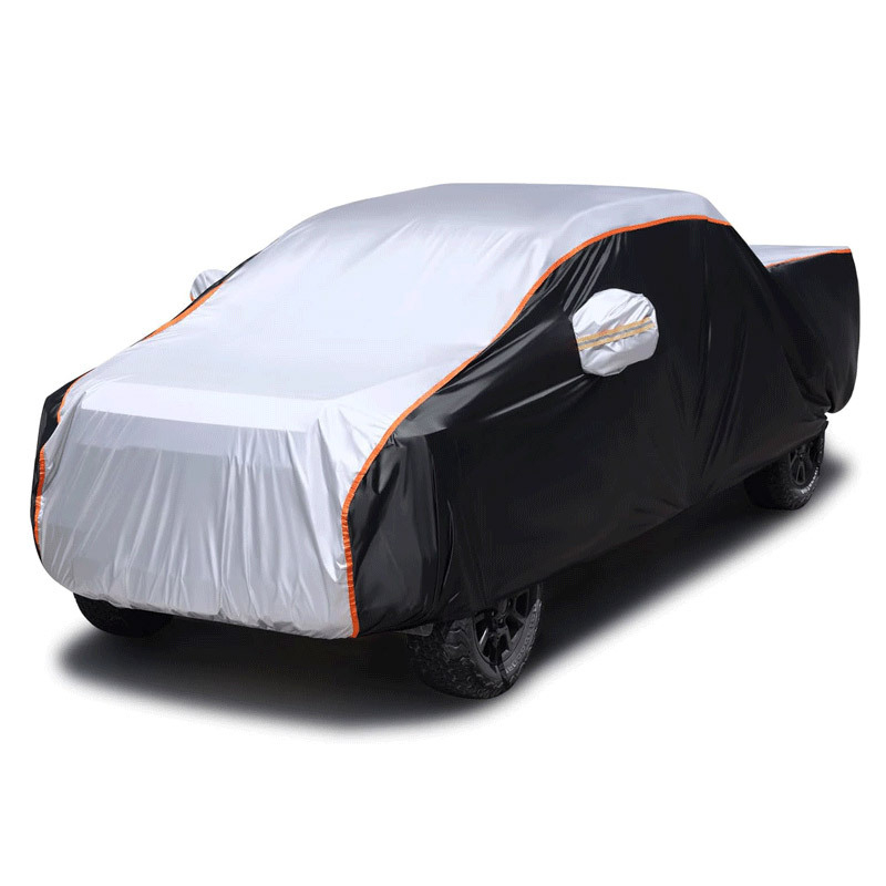 Automobilio gaubtas iš šilko‑polieasterio su atšvaitine juosta, atsparus vandeniui ir šilumos izoliacijai, pritaikomas sedanui, visureigiui, MPV ir hatchback