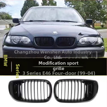 BMW 3‑серия E46 предна решетка — ABS пластмаса, пасва на модели 1997–2004 г., монтаж върху предна броня