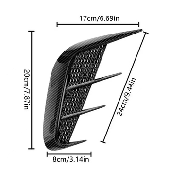 Αυτοκινητικά αυτοκόλλητα – BREE NO.1, καθολικά, πλαστικά, shark-gill αεραγωγοί για πόρτες, φέρινγκ, μπροστινό και πίσω προφυλακτήρα