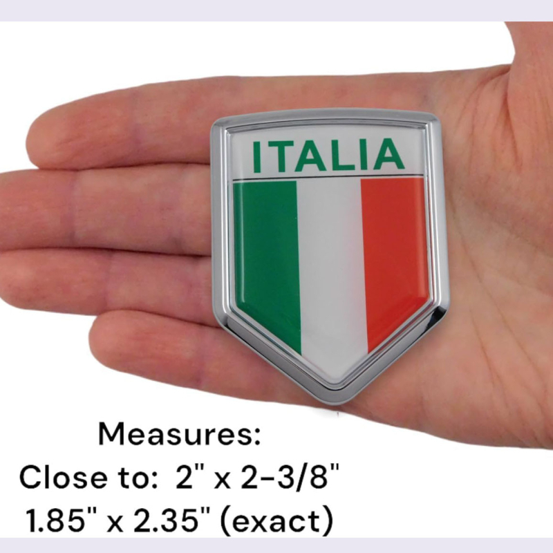 Alumīnija auto korpusa uzlīme ar Itālijas karogu, 3D hroma zīmogs, pašlīmējošs